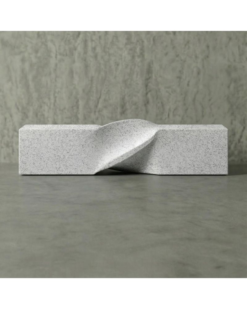 Twist Hafif Beton Bank - Beyaz