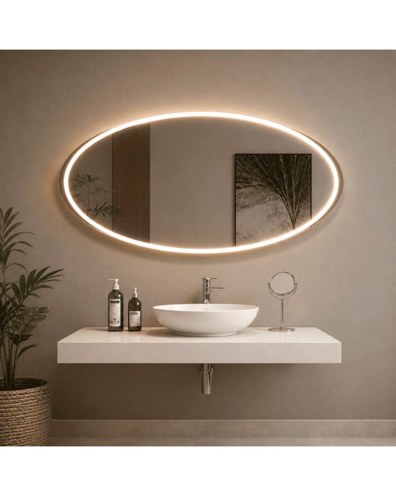 Ovalis LED Aydınlatmalı Oval Banyo Aynası