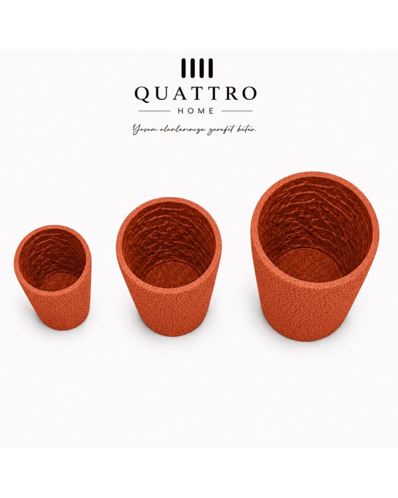 Quattro Home Curve Serisi Saksı Doğal Taş Dokulu İç ve Dış Mekan Saksı
