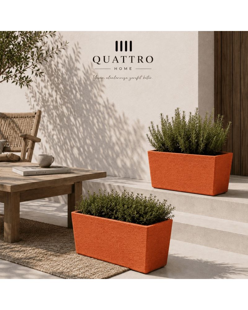 Quattro Home Andes Serisi Dikdörtgen Saksı İç ve Dış Mekan Saksı