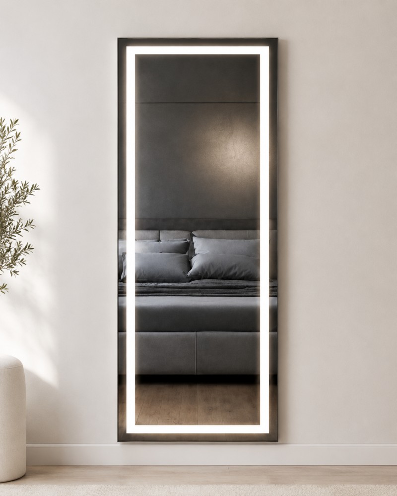 Recta LED Aydınlatmalı Boy Aynası Neme Dayanıklı Modern Dikdörtgen Ayna