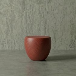 PUFF Hafif Beton Yan Sehpa - Kırmızı