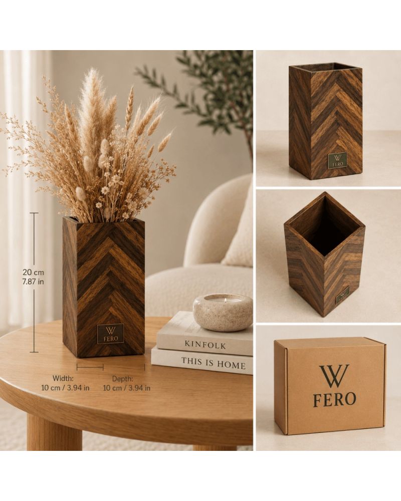 Fero Collection Dekoratif Ahşap Vazo