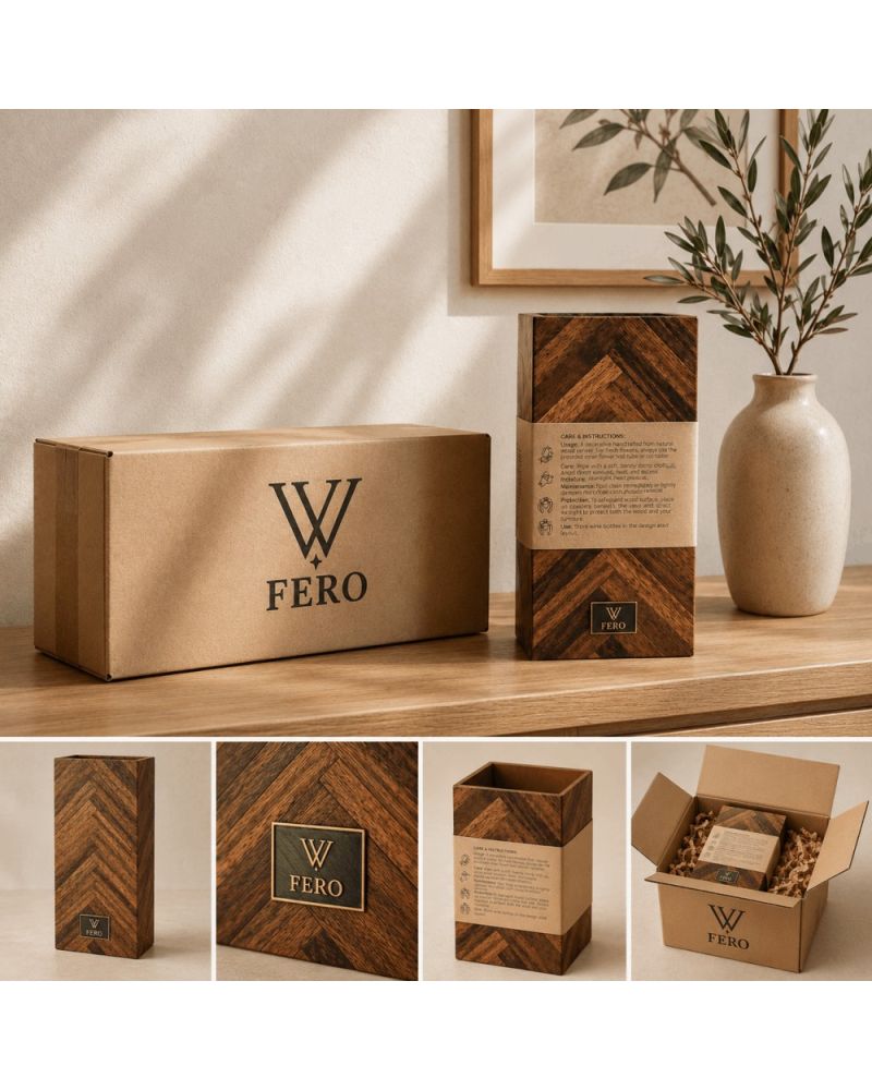 Fero Collection Dekoratif Ahşap Vazo