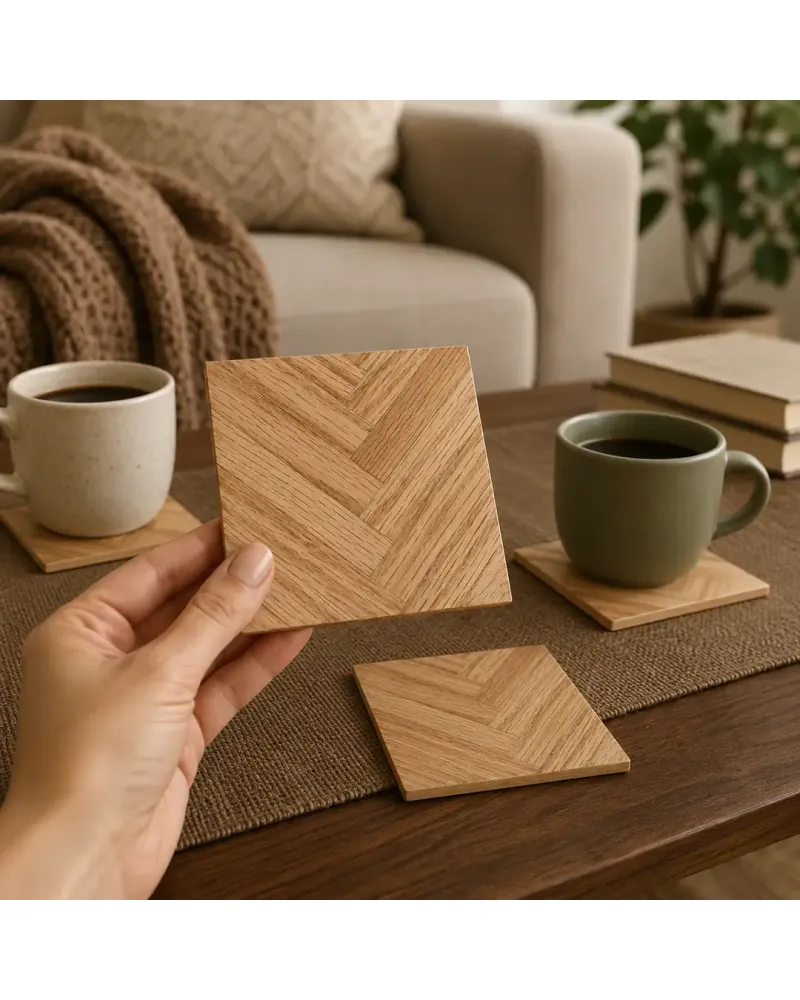 Defne Meşe Collection Bardak Altlığı 4'lü set
