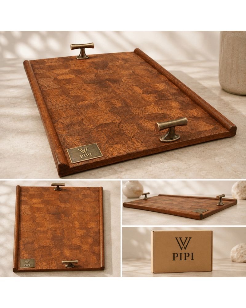 Pipi Collection Dekoratif Ahşap Servis Tepsisi