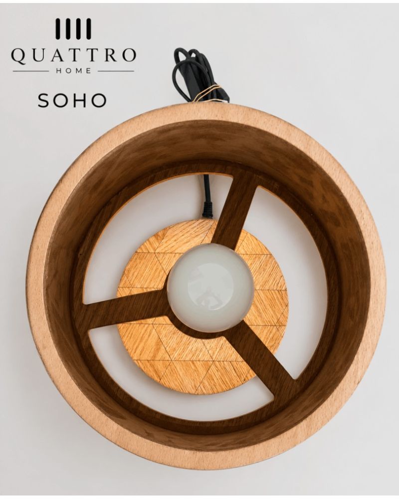 Soho Abajur – Doğal Meşe Ahşap Kaplama