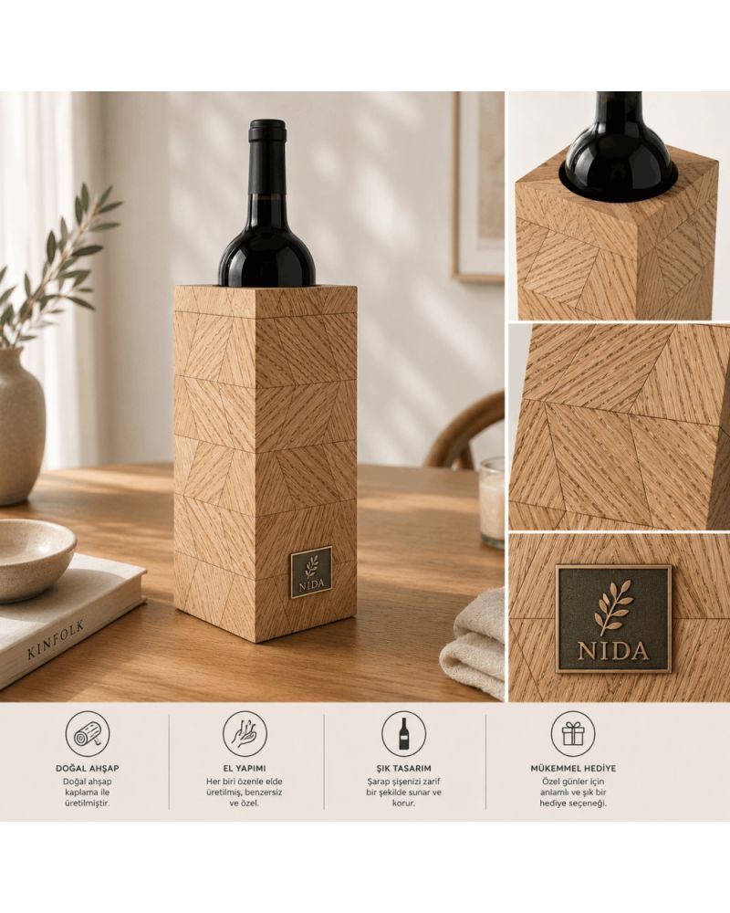 Nida Collection Şaraplık – Dekoratif Şarap Şişesi Standı
