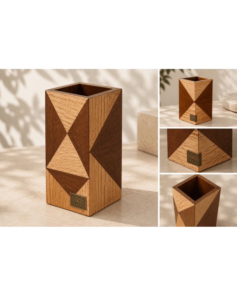 Fava Collection Dekoratif Ahşap Vazo