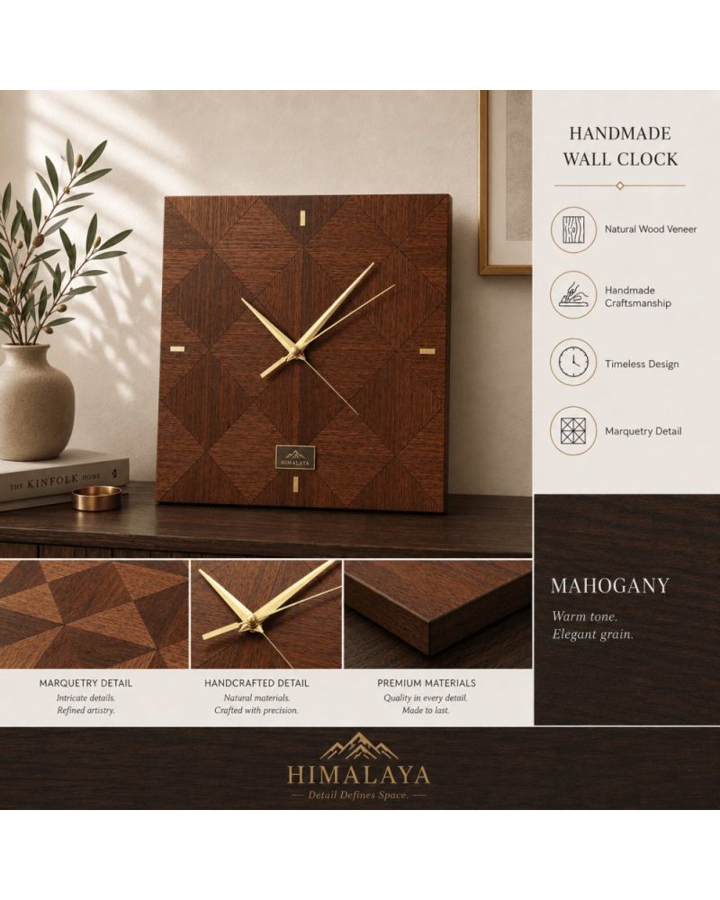 Himalaya Collection – Doğal Ahşap Kaplama Duvar Saati