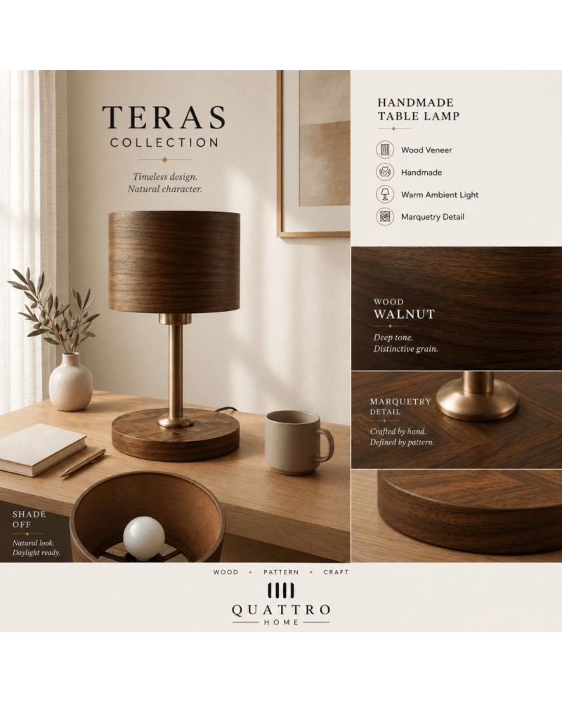 Teras Abajur – Doğal Ceviz Ahşap Kaplama