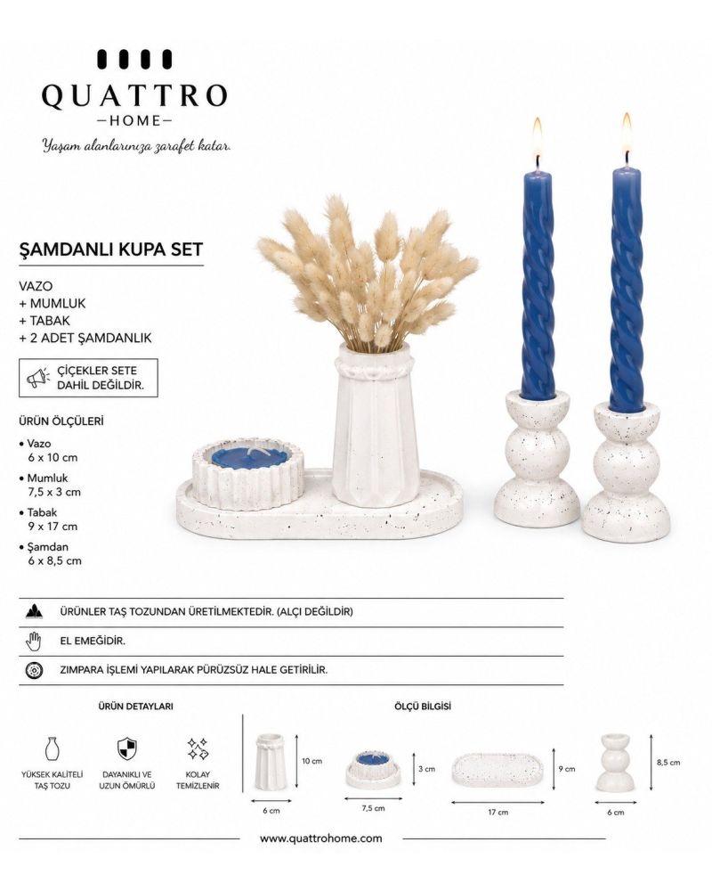 Şamdanlı Kupa Dekoratif Set