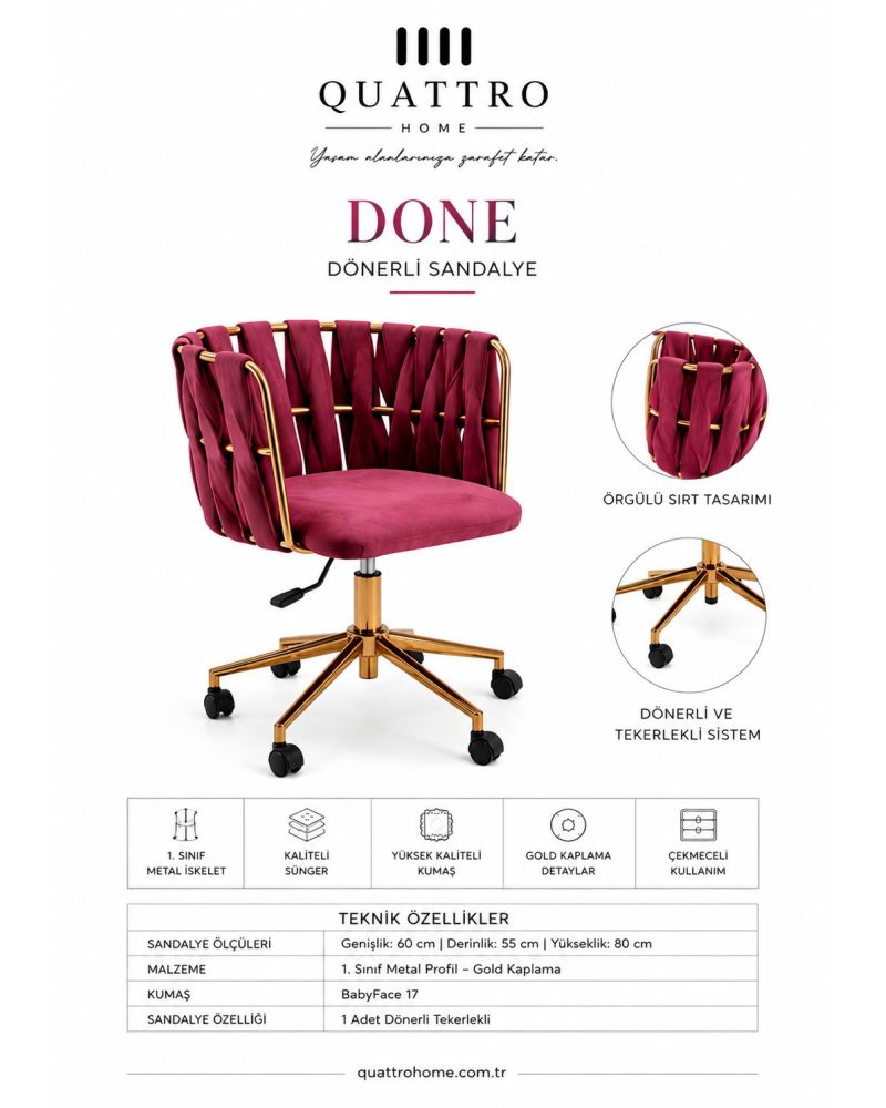 Done Manikür Sandalyesi Dönerli
