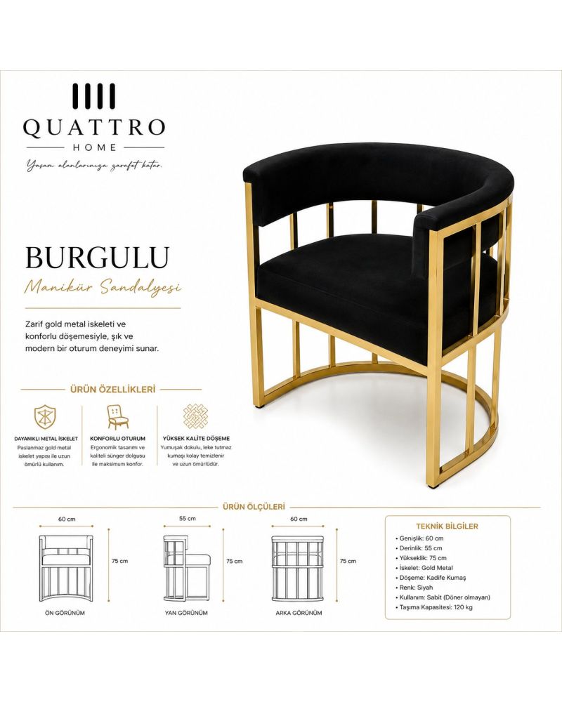 Burgulu Manikür Sandalyesi