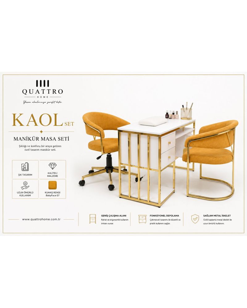 Kaol Manikür Masa Sandalye Seti