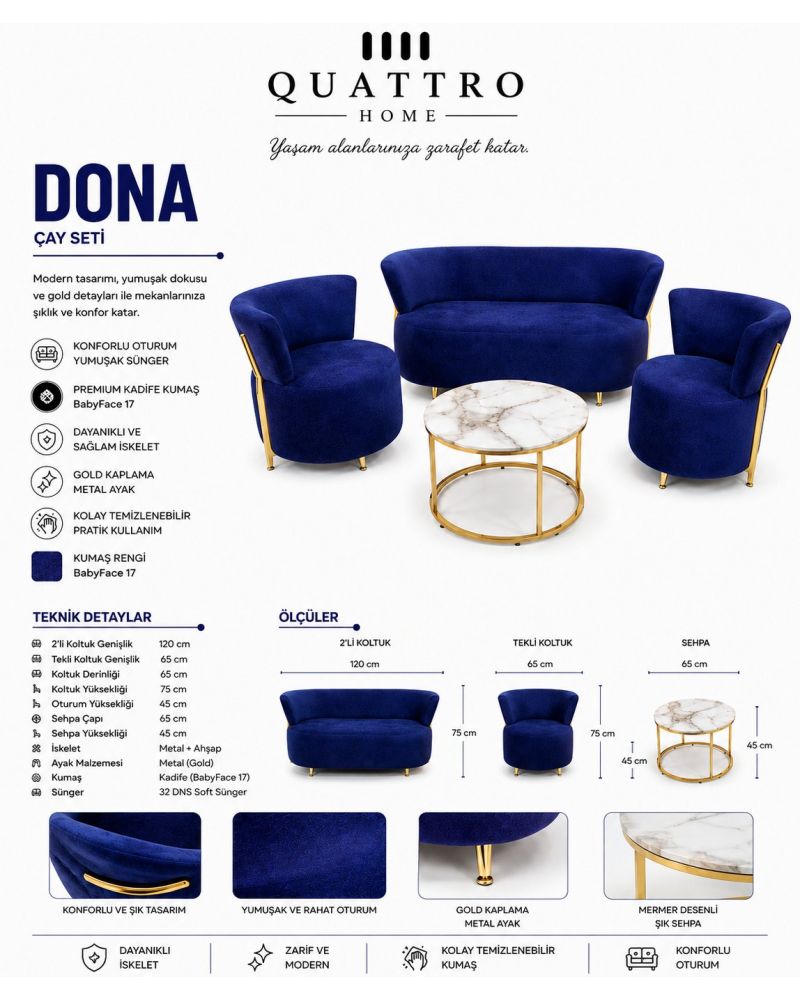 Dona Çay Seti Koltuk Takımı