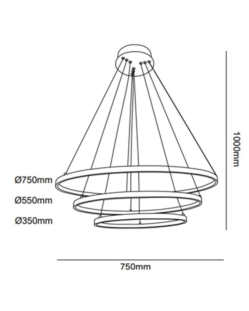 Ø80-60-40CM Ü.K.E LED AVİZE SARKIT ML30043