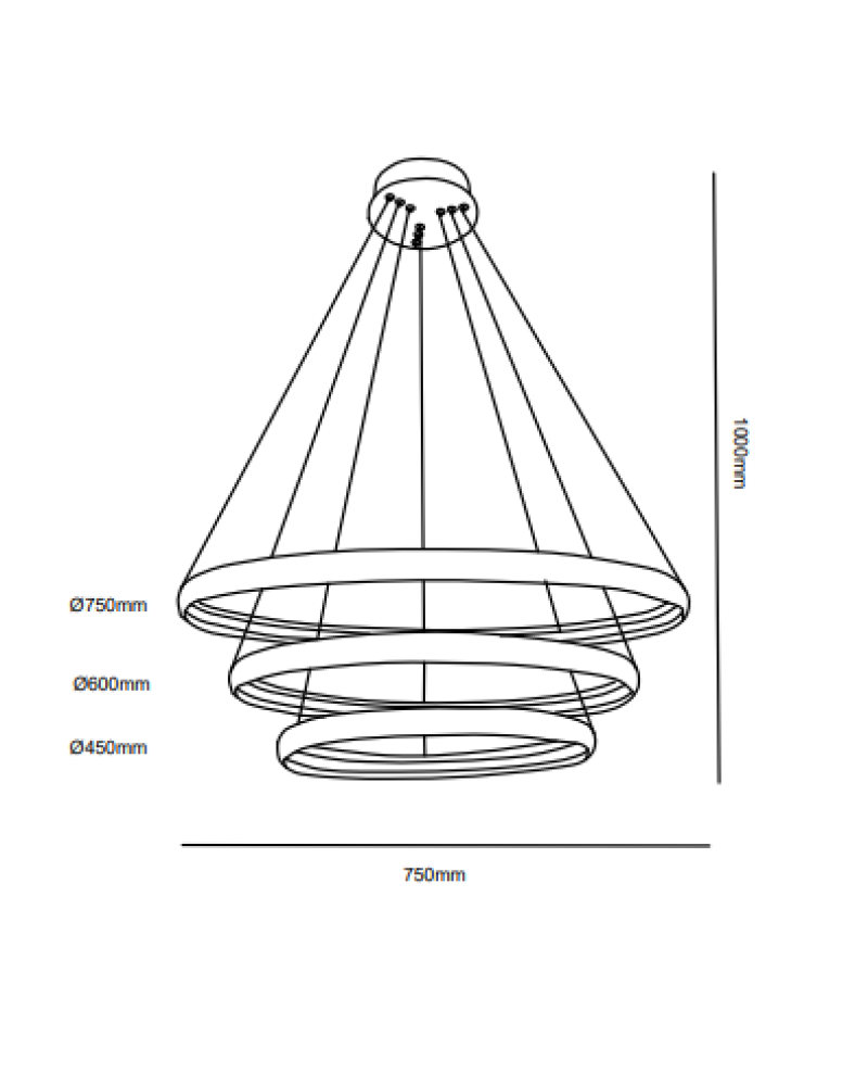 Ø75-60-45CM BALIKSIRTI LED AVİZE SARKIT ML30005