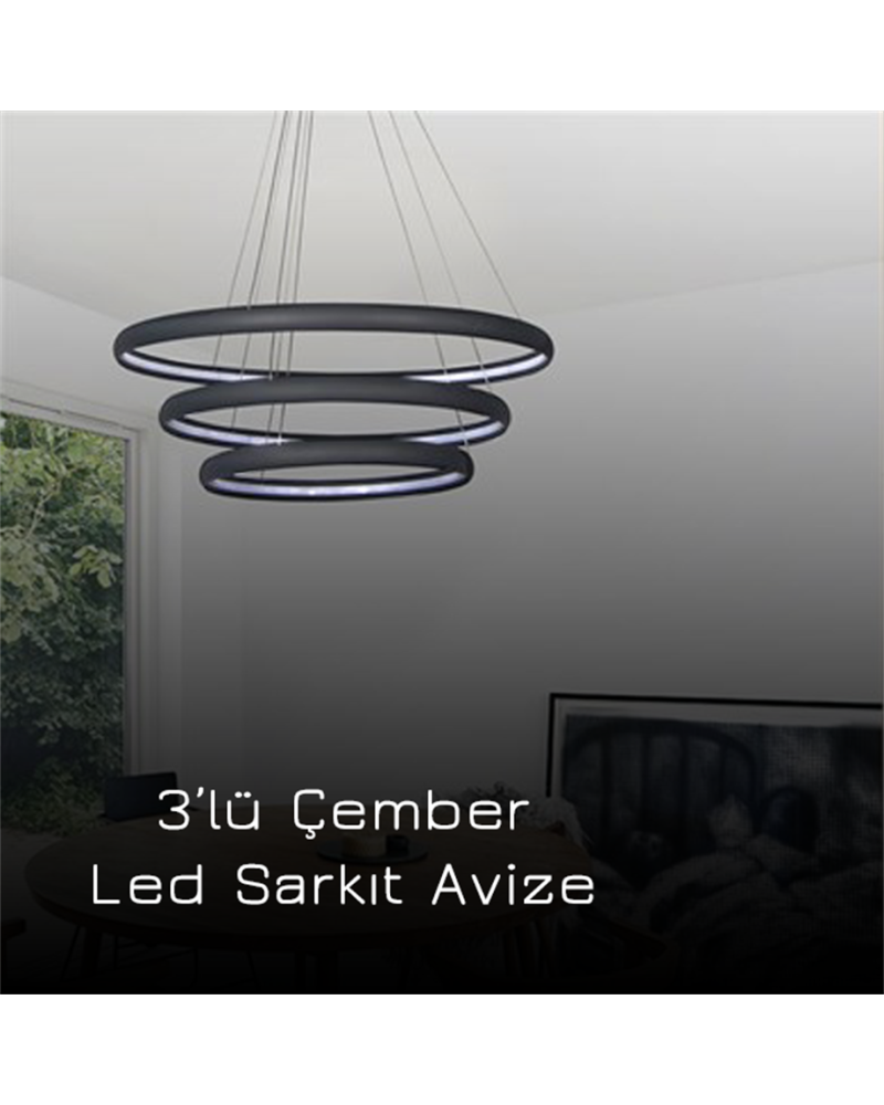 Ø75-60-45CM BALIKSIRTI LED AVİZE SARKIT ML30005