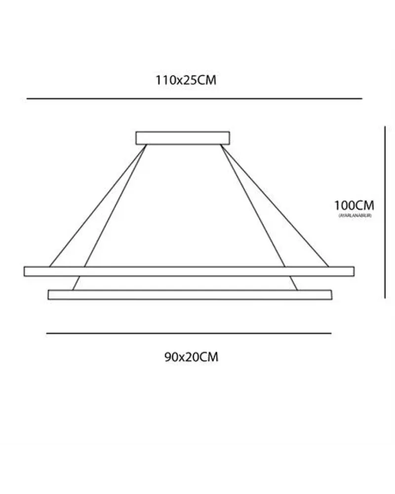 110*25CM KESKİN LED AVİZE SARKIT ML30021