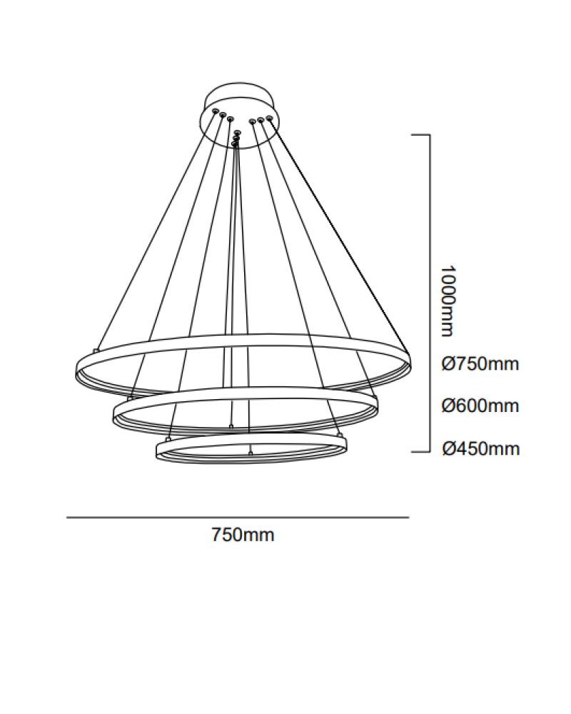 Ø75-60-45CM LED AVİZE SARKIT ML30001