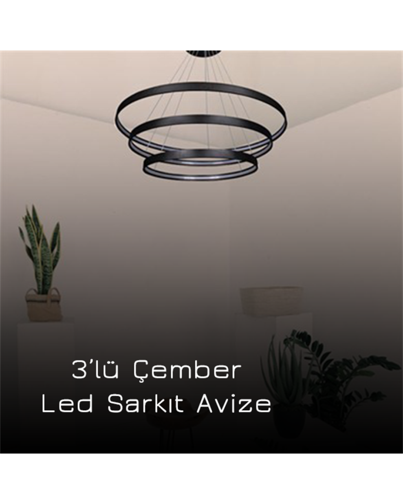 Ø75-60-45CM LED AVİZE SARKIT ML30001
