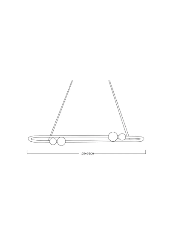 105*25CM ELİPS KÜRELİ LED AVİZE SAKIT ML83604