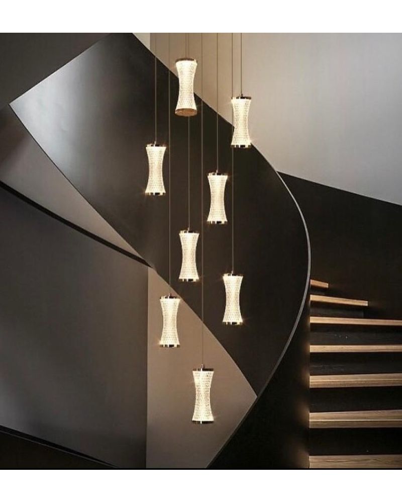 7 Lİ LONG AKRİLİK VAZO LED AVİZE SARKIT ML83200L7