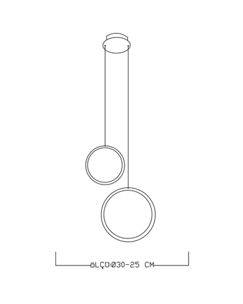 Ø30-25CM LED AVİZE SARKIT ML32023