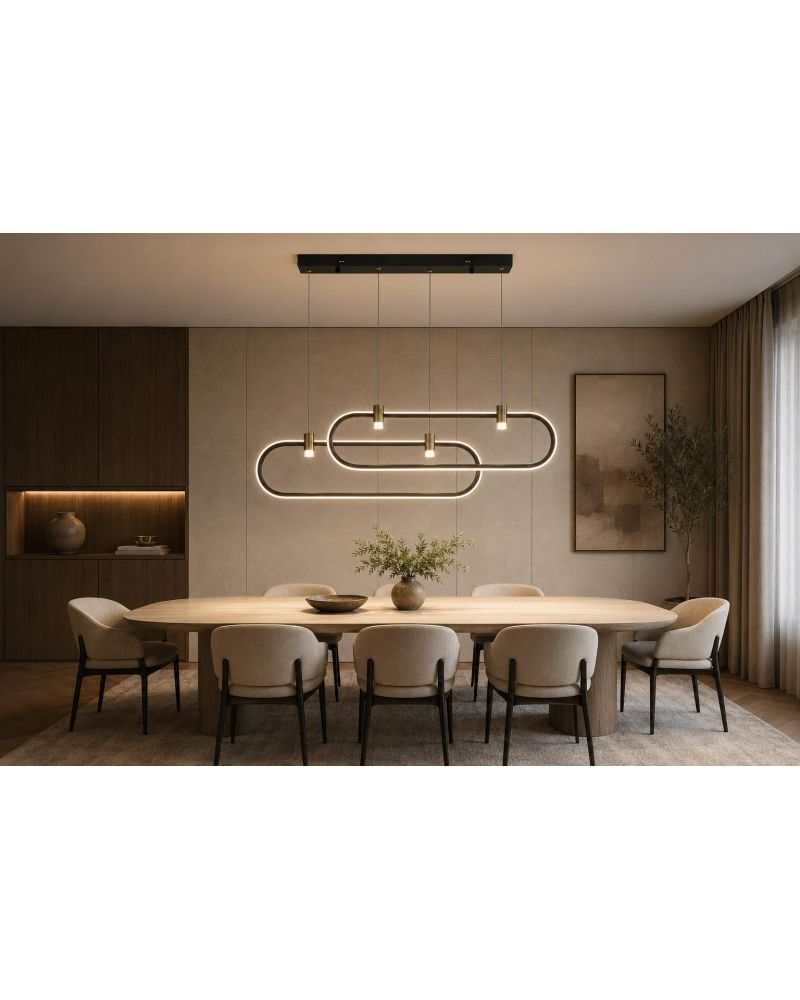 100CM SPOTLU OVAL LED AVİZE SARKIT ML80027