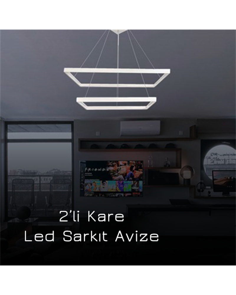 60*60CM KESKİN KÖŞE LED AVİZE SARKIT ML30011
