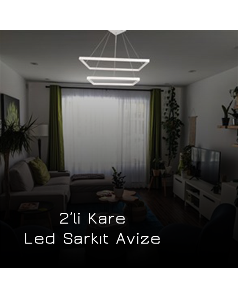 60*60CM KESKİN KÖŞE LED AVİZE SARKIT ML30011