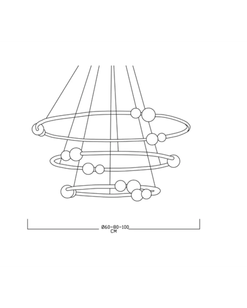 Ø100-80-60CM KÜRELİ LED AVİZE SAKIT ML83603