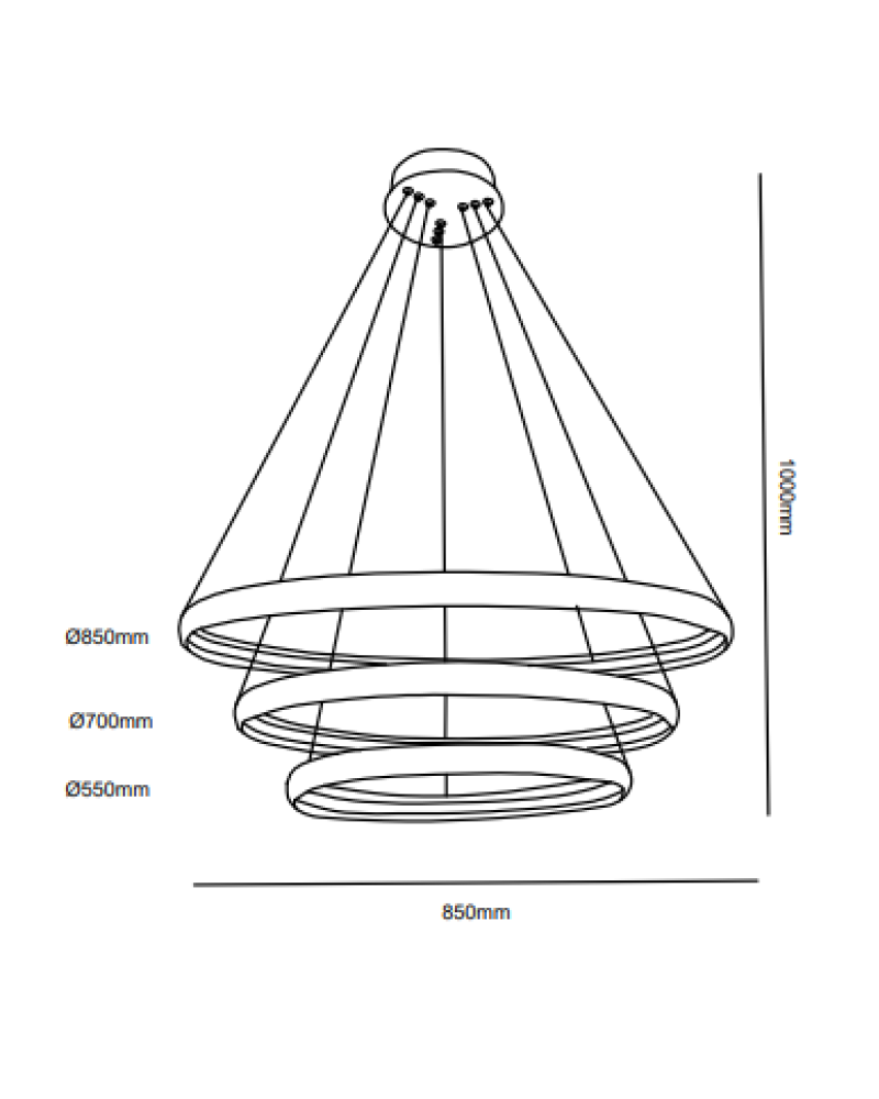 Ø85-70-55CM BALIKSIRTI LED AVİZE SARKIT ML30006