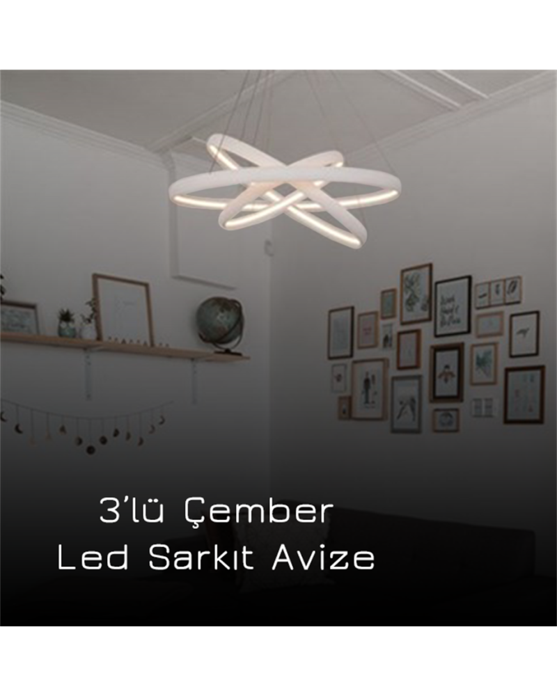 Ø85-70-55CM BALIKSIRTI LED AVİZE SARKIT ML30006