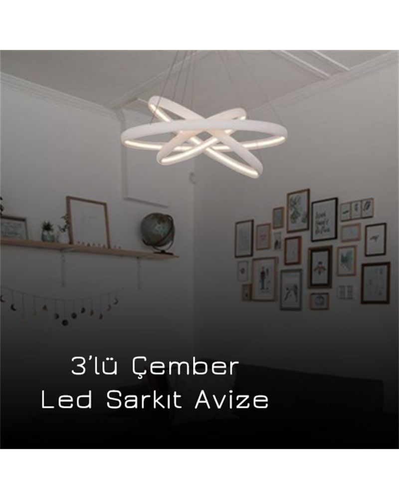 Ø95-80-65CM BALIKSIRTI LED AVİZE SARKIT ML30007