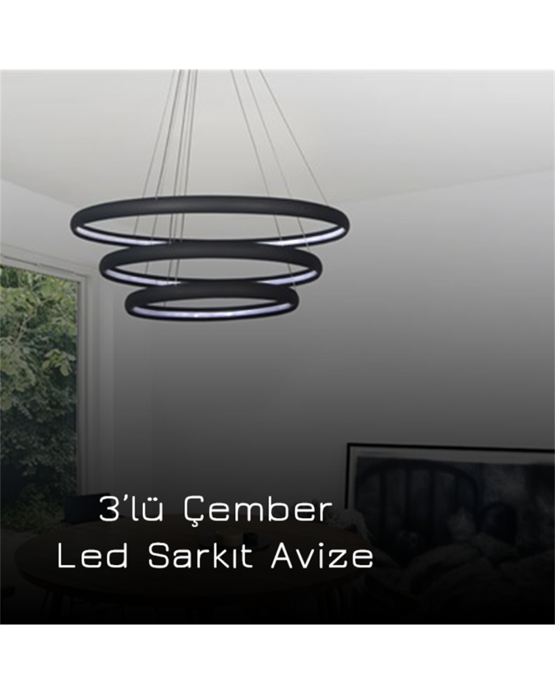 Ø95-80-65CM BALIKSIRTI LED AVİZE SARKIT ML30007