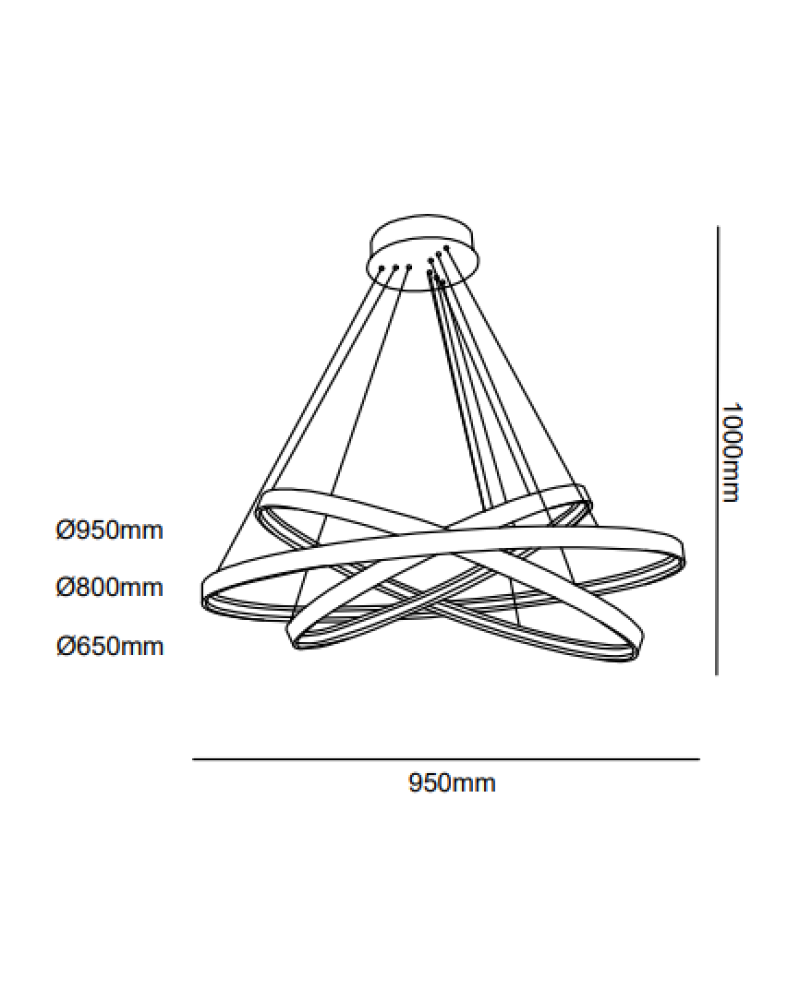 Ø95-80-65CM LED AVİZE SARKIT ML30003
