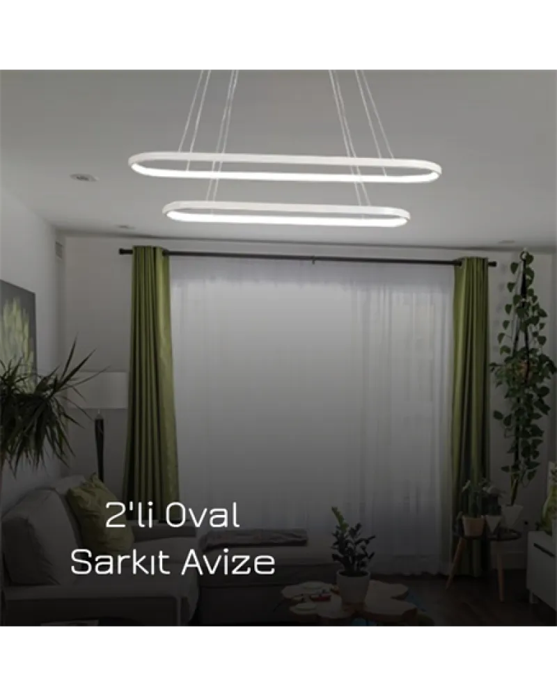 110*25CM ELİPS LED AVİZE SARKIT ML30064
