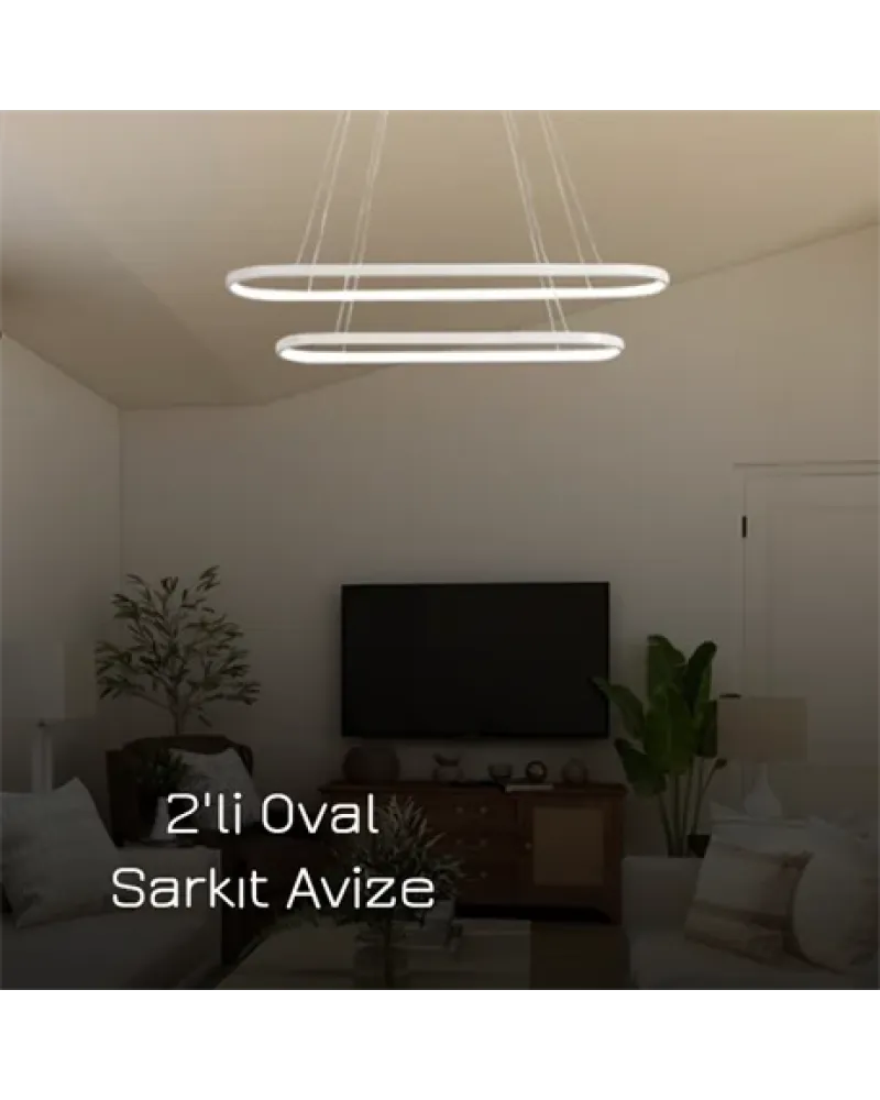 110*25CM ELİPS LED AVİZE SARKIT ML30064