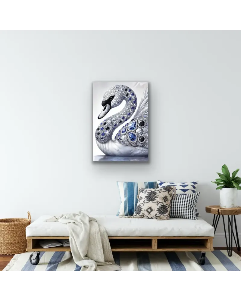 Elmaslı Kuğu Kanvas Tablo 70x100cm
