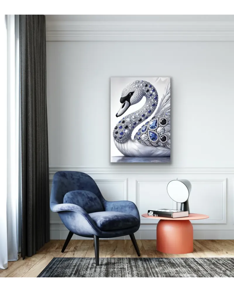 Elmaslı Kuğu Kanvas Tablo 70x100cm