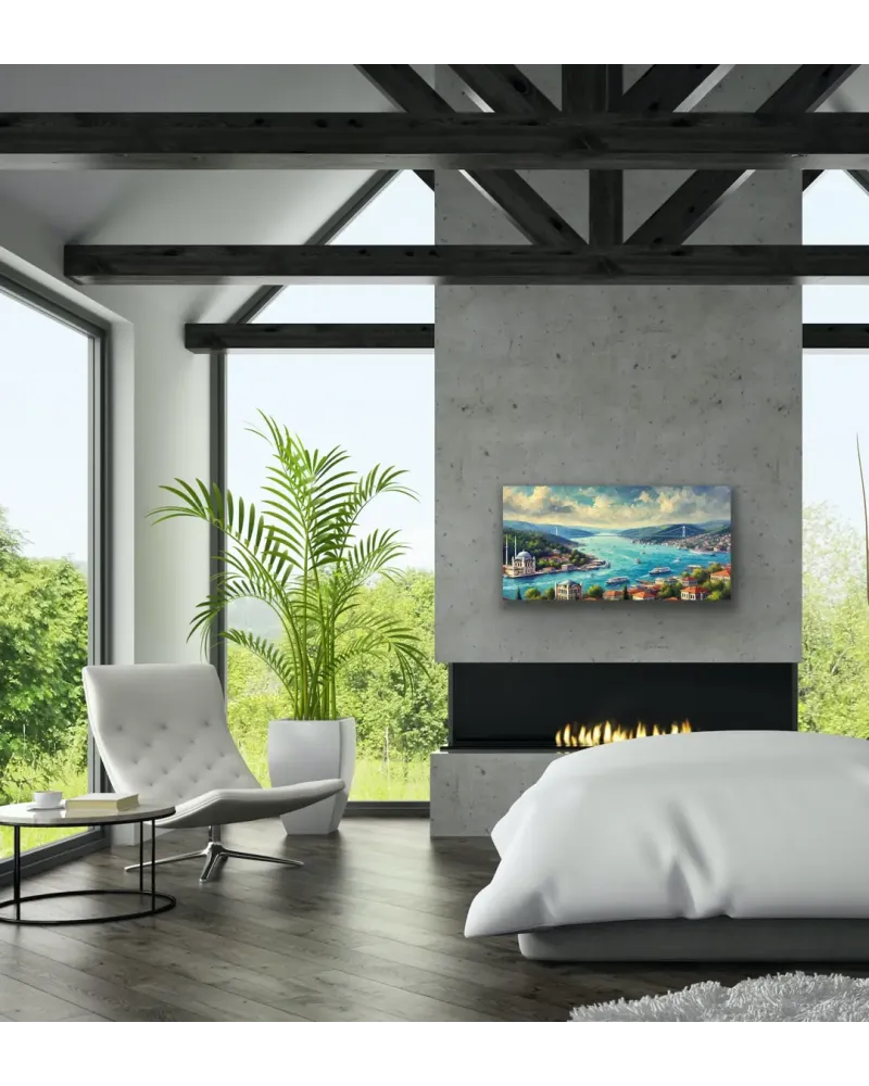 İstanbul Boğaz Manzarası Kanvas Tablo 60x120cm