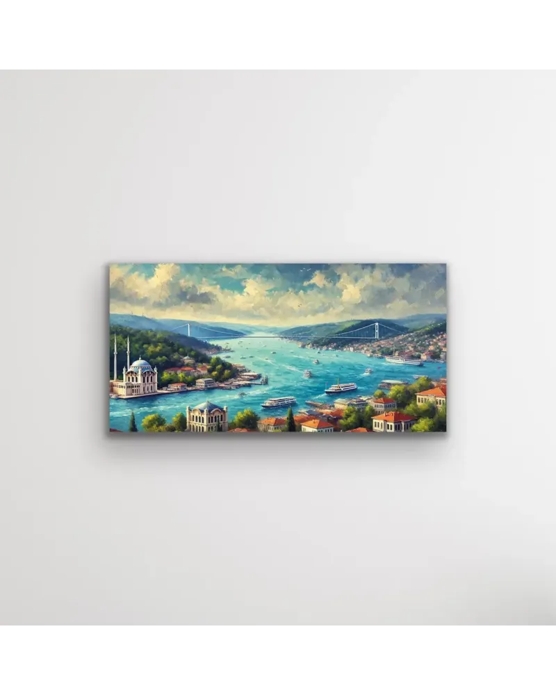 İstanbul Boğaz Manzarası Kanvas Tablo 60x120cm