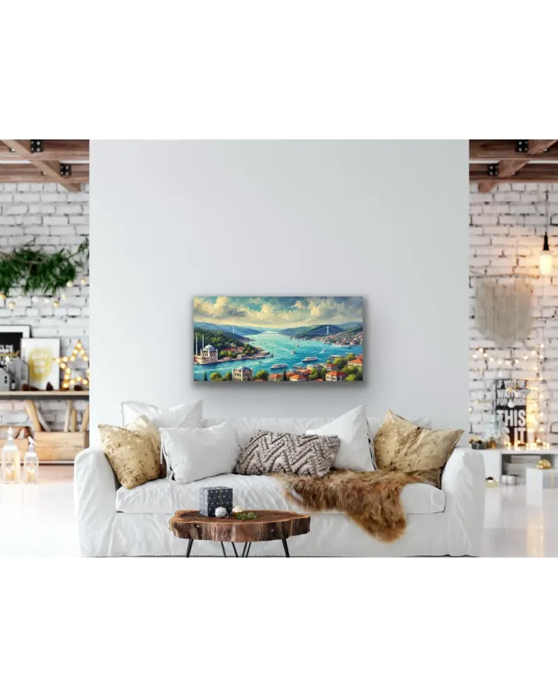 İstanbul Boğaz Manzarası Kanvas Tablo 60x120cm