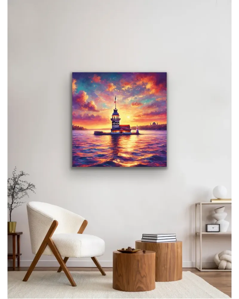 Kız Kulesi Kanvas Tablo 90x90 cm