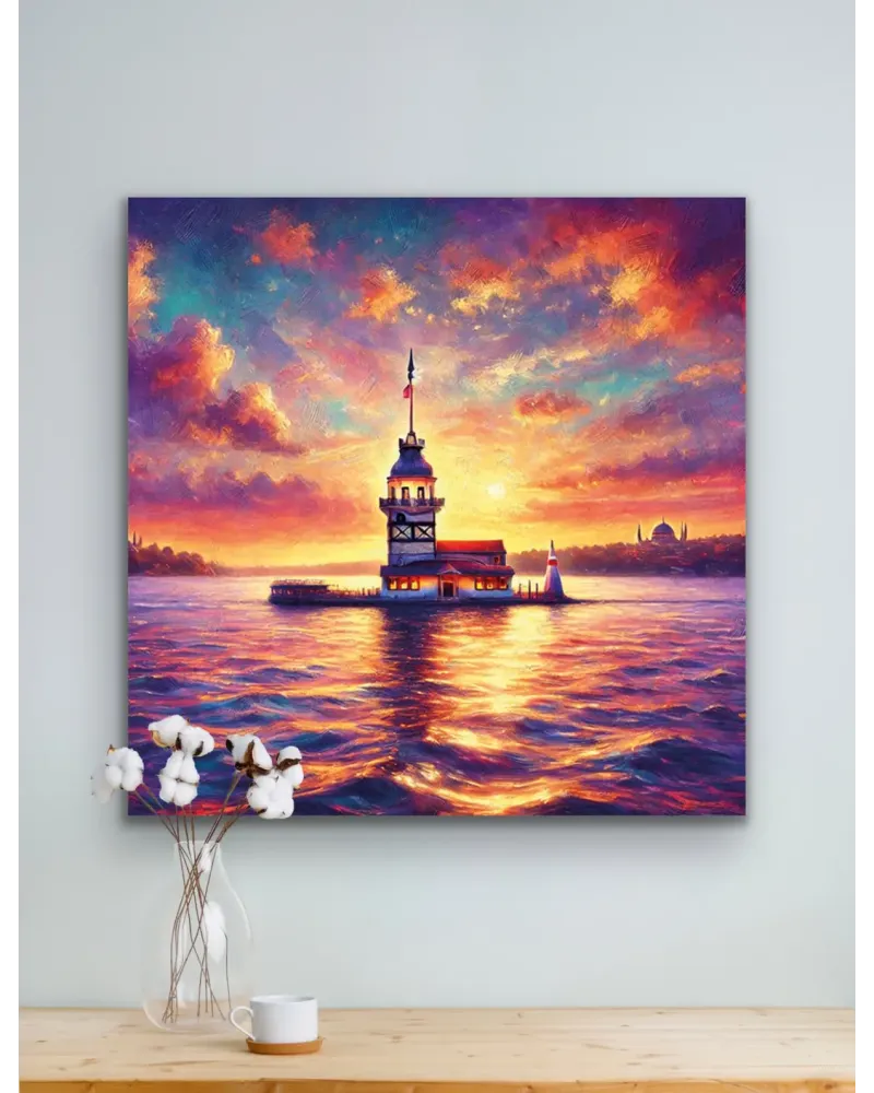 Kız Kulesi Kanvas Tablo 90x90 cm