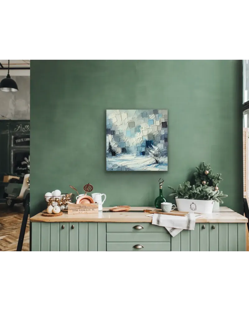 Kış Mevsimi Temalı Kanvas Tablo 60x60 cm
