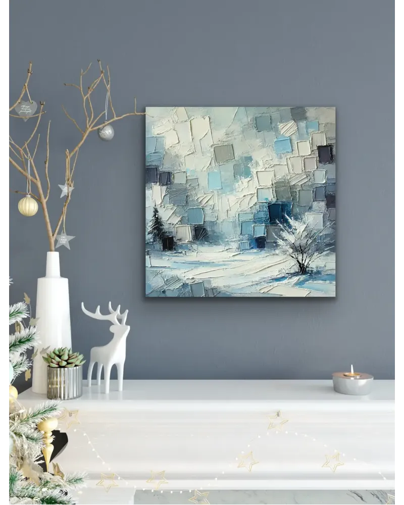 Kış Mevsimi Temalı Kanvas Tablo 60x60 cm