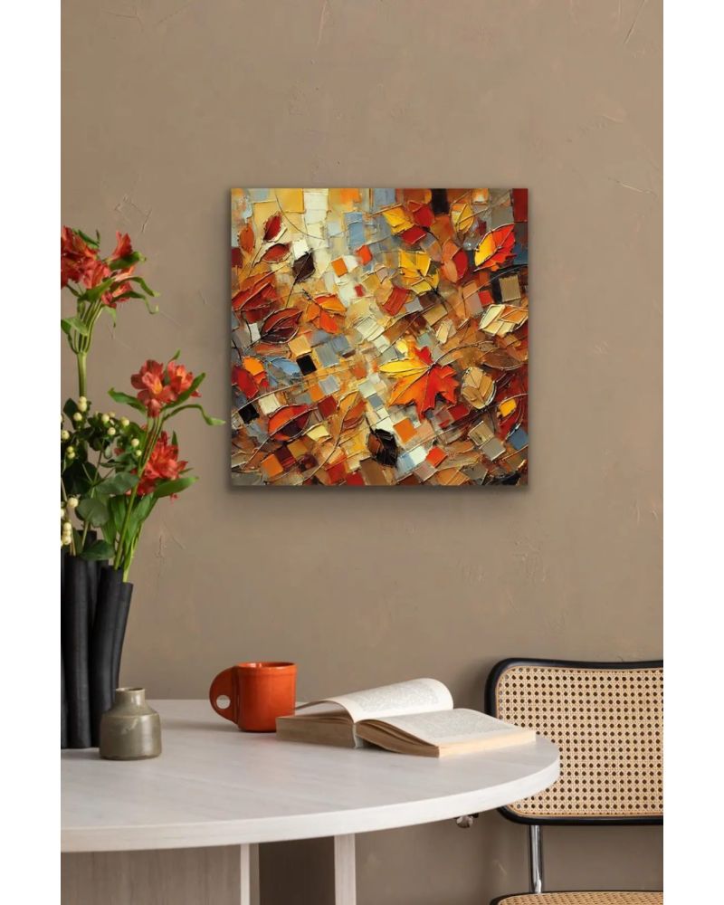 Sonbahar Mevsimi Temalı Kanvas Tablo 60x60 cm